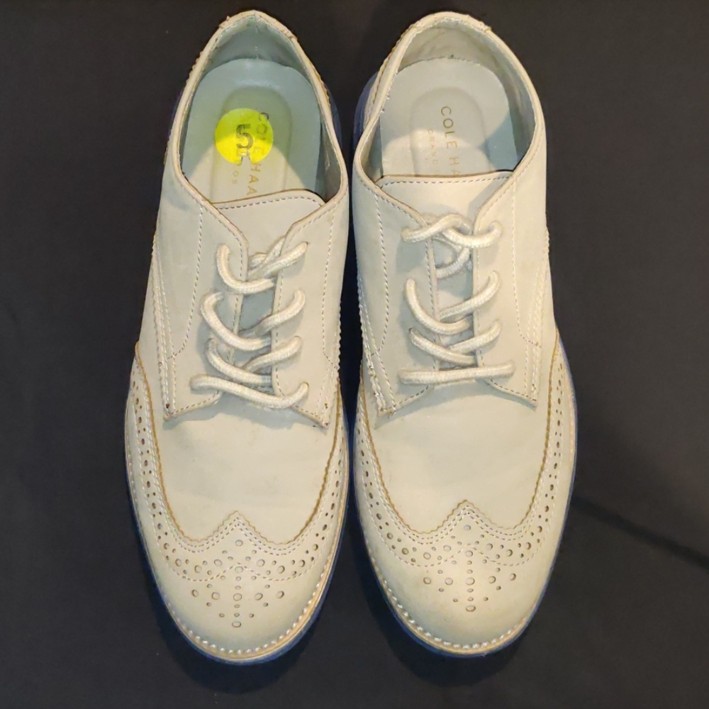 Boys Cole Haan Grand.OS Tan Wing Tip